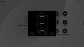 Cisco Touch panel w emojis and meeting control 